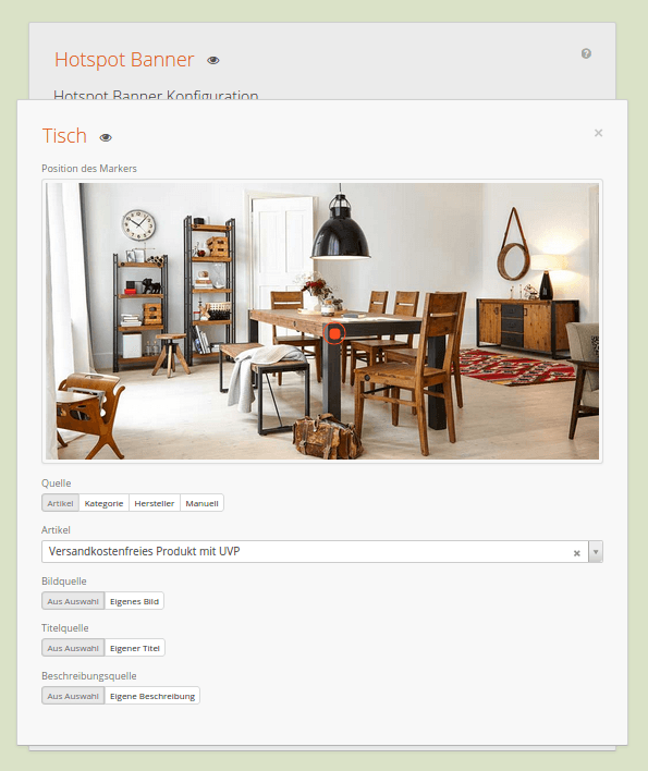 Hotspot Banner im Dropper Backend