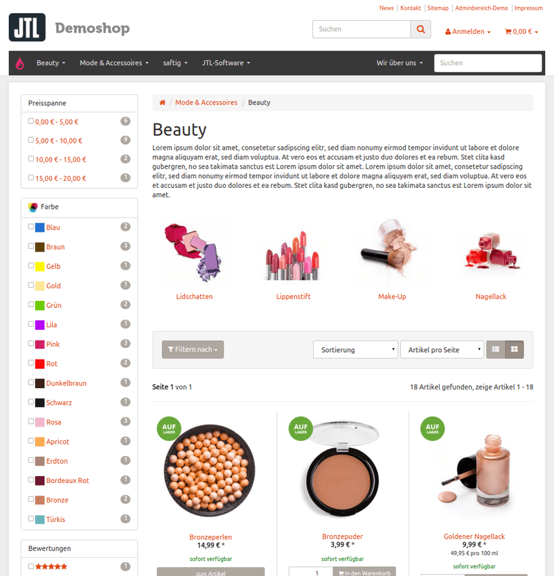 Nachher: Gef�lltes Kategorielisting mit Category Fusion