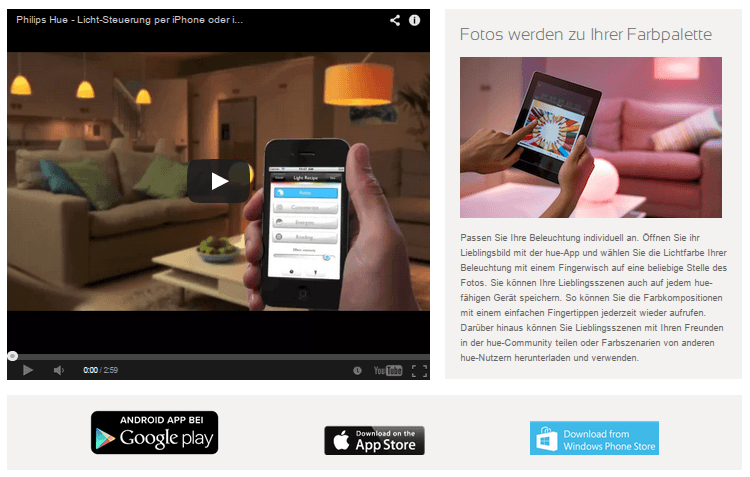 Click-Licht Landingpage