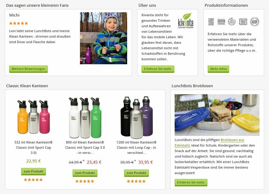 Flex Layout Drop auf kivanta.de