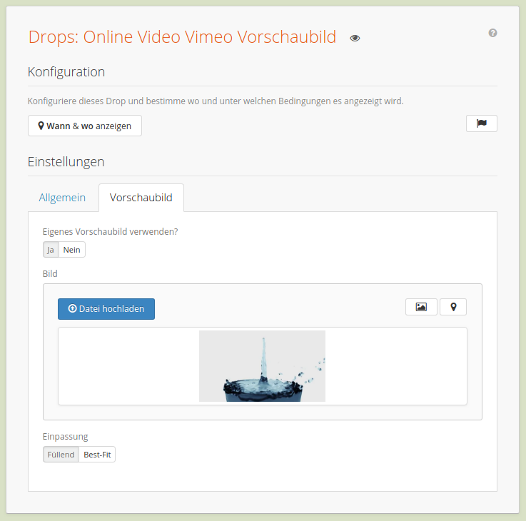 Online Video im Dropper Backend