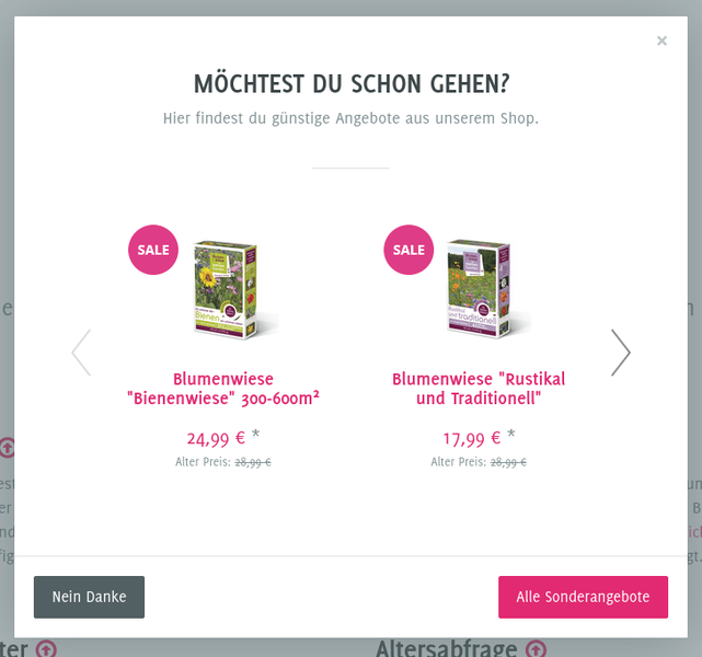 Exit Intent im Popup