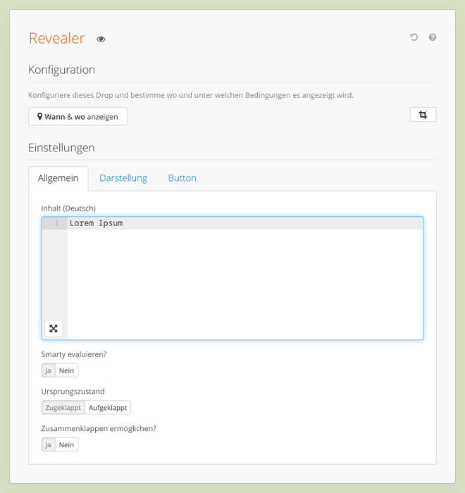 Allgmeine Einstellungen