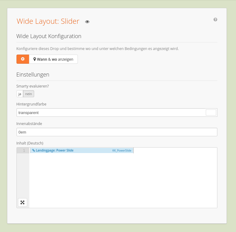 Backend: Powerslide �ber volle Breite im Wide Layout
