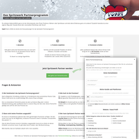 Partnerseite mit umfangreichen Contact Form Drop, was in einem Popup Drop verlinkt ist.