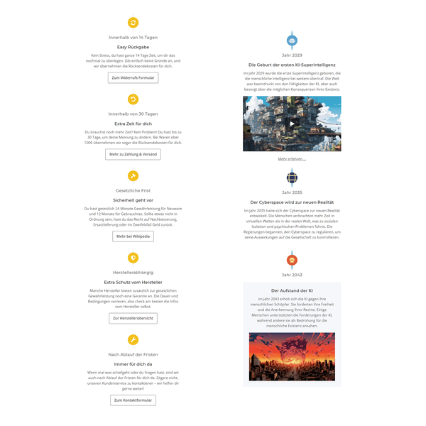 vorherige Timeline Demos in mobiler Darstellung