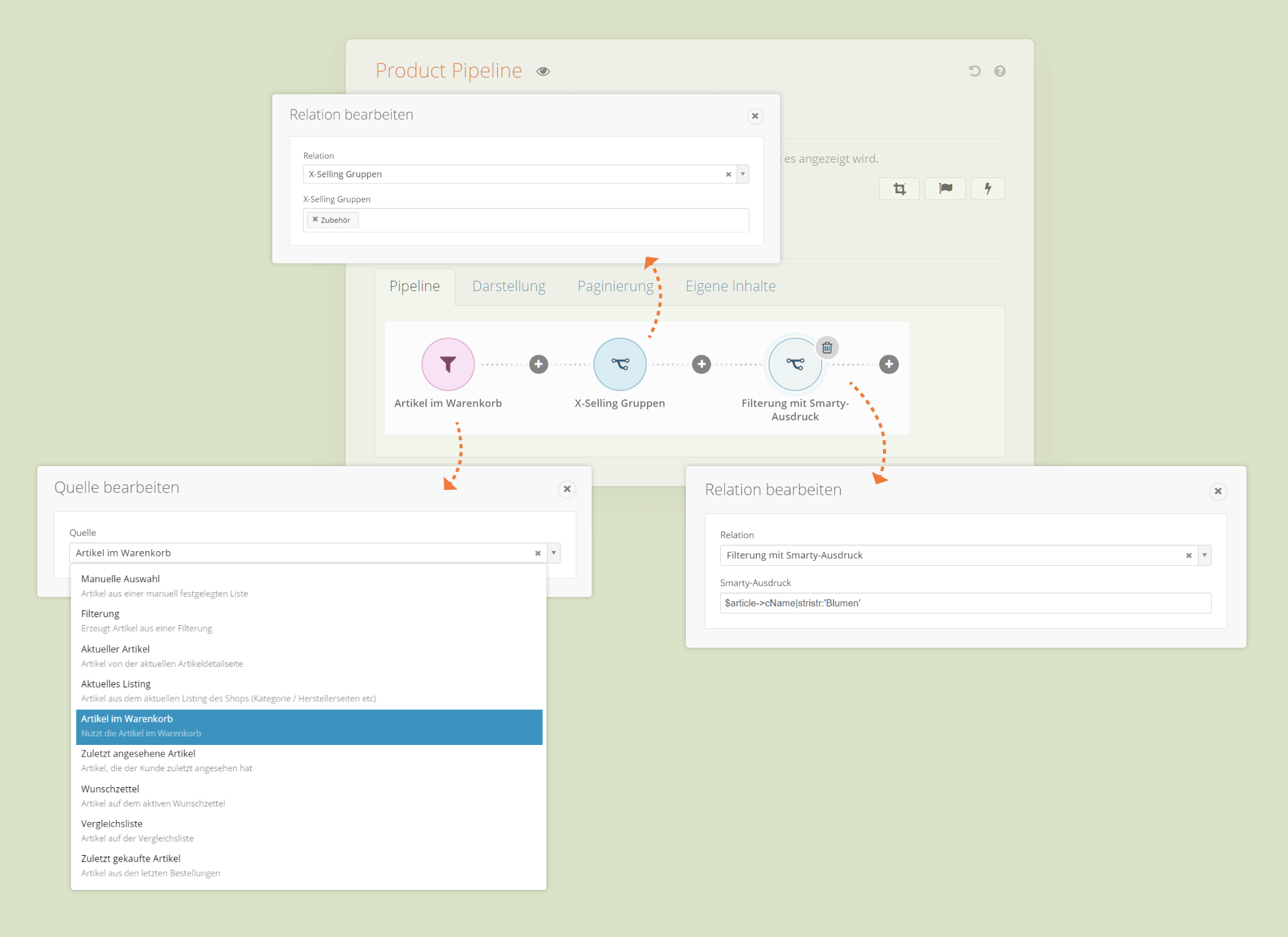 Product Pipeline Control im Dropper Backend
