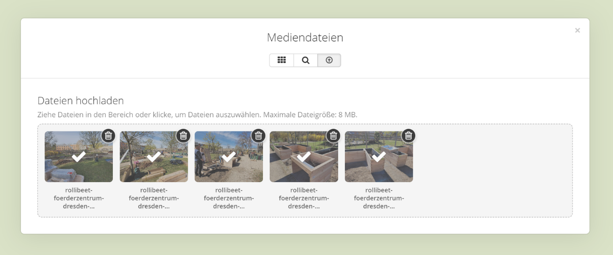 Neuer Datei-Upload-Dialog in Dropper