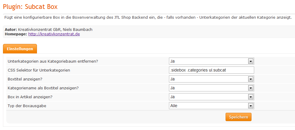 Subcat Box Backend in JTL-Shop 3