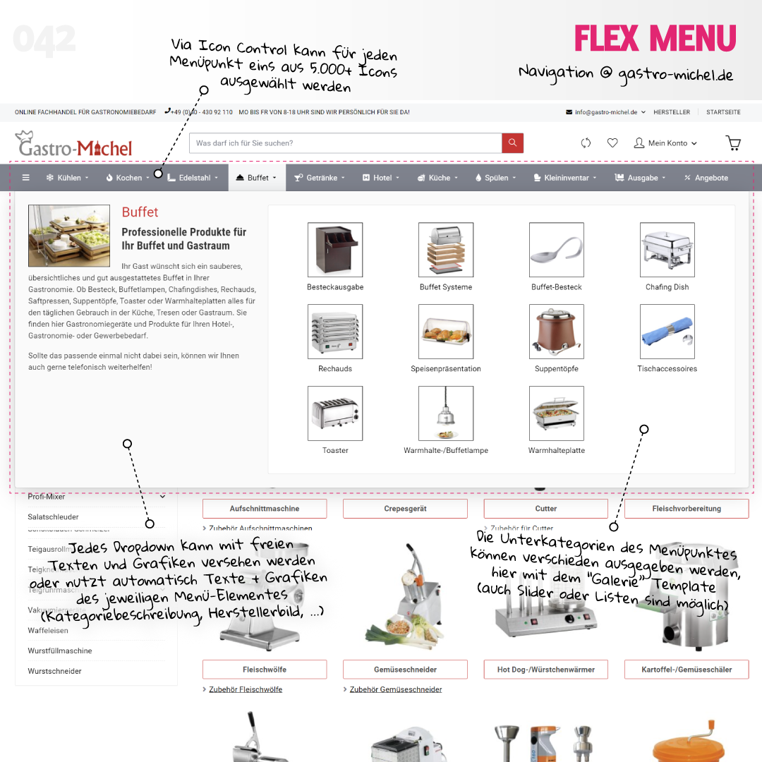Flex Menu auf gastro-michel.de