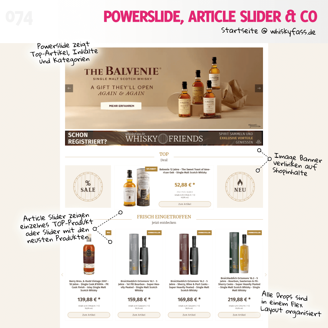 Startseite mit Powerslide, Article Slider und Co. @ whiskyfass.de