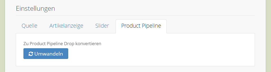 Update Button im Article Slider