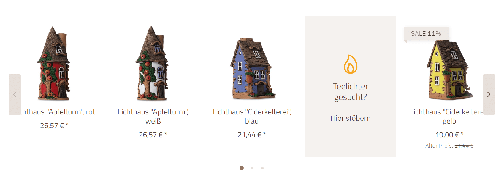 Product Pipeline mit Slider Darstellung