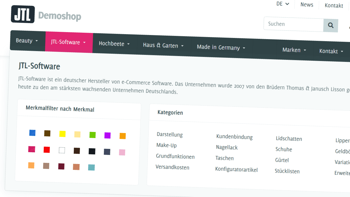Hauptnavigation des JTL-Shops ersetzen - Thumbnail
