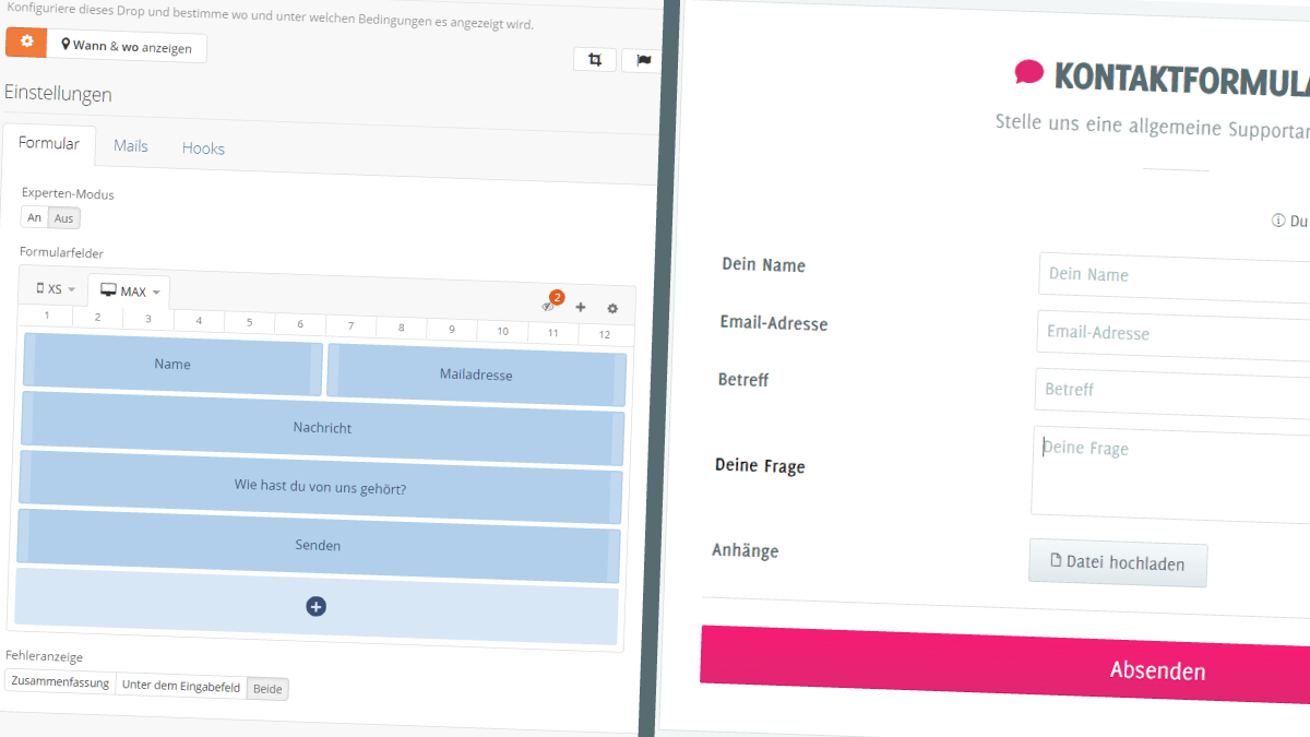 Beliebige Formulare überall im JTL-Shop erstellen mit Contact Form Drop
