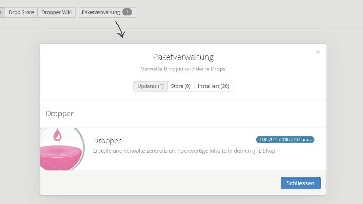 Dropper Beta Update via Paketverwaltung